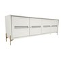 Balcão Buffet Paraty 220 Cm Laca Pés Metal e Palhinha Off White - 4