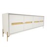 Balcão Buffet Paraty 220 Cm Laca Pés Metal e Palhinha Off White - 1