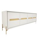 Ver imagem 1 de Balcão Buffet Paraty 220 Cm Laca Pés Metal e Palhinha Off White