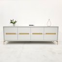 Ver imagem 2 de Balcão Buffet Paraty 220 Cm Laca Pés Metal e Palhinha Off White