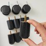 Kit 8 Pés de Cama Madeira Fixo e 3 Rodizios 6cm para Cama Box Casal Preto - 2