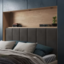 Ver imagem 2 de Cabeceira Estofada Cama Casal Victoria Cinza-cal Moveis