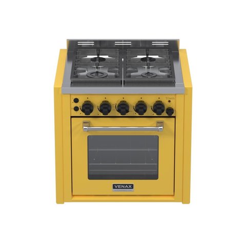 Fogao de Embutir 4 Bocas Venax Temis Amarelo Gas Glp 127v