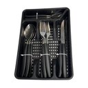 Ver imagem 2 de Conjunto 17 Peças Faqueiro com Porta Talher - Preta