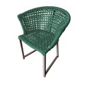 Ver imagem 1 de Cadeira de Jantar Area Externa Moderna Salinas em Corda Naútica Base Alumínio Rami - Verde Oliva