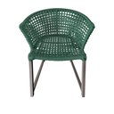 Ver imagem 3 de Cadeira de Jantar Area Externa Moderna Salinas em Corda Naútica Base Alumínio Rami - Verde Oliva