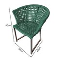 Ver imagem 4 de Cadeira de Jantar Area Externa Moderna Salinas em Corda Naútica Base Alumínio Rami - Verde Oliva