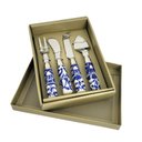 Ver imagem 1 de Faca Para Queijo Azul E Branco 18cm Kit 4pc Porcelana