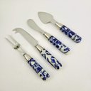 Ver imagem 6 de Faca Para Queijo Azul E Branco 18cm Kit 4pc Porcelana