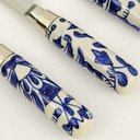 Ver imagem 3 de Faca Para Queijo Azul E Branco 18cm Kit 4pc Porcelana