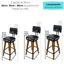 Ver imagem 6 de Conjunto 2 Banquetas para Balcão Cozinha Industrial Área Gourmet Moderna