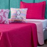 Kit Cobre Leito Unicórnio Listrado Pink/rosa Dupla Face C/ Almofadas Casal Padrão 05 Peças - 2