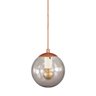Pendente Bronze C/ Globo de Vidro Fume de 14cm + Led 2w - 1