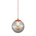 Ver imagem 1 de Pendente Bronze C/ Globo de Vidro Fume de 14cm + Led 2w