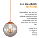 Ver imagem 4 de Pendente Bronze C/ Globo de Vidro Fume de 14cm + Led 2w