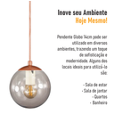 Ver imagem 4 de Pendente Bronze C/ Globo de Vidro Fume de 14cm + Led 2w