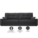 Ver imagem 4 de Sofá Palermo 2,00m Retrátil e Reclinável Linho Soft Grafite - Netsofas