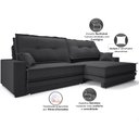 Ver imagem 7 de Sofá Palermo 2,00m Retrátil e Reclinável Linho Soft Grafite - Netsofas