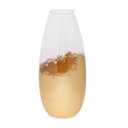 Ver imagem 1 de Vaso Decorativo em Vidro com Detalhe Dourado 33cm 22069 Mart