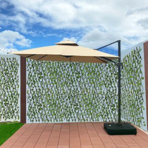 Ombrelone Guarda Sol Noronha Java Aluminio 3,0 X 3,0 C/ Base 100l Sol&sombra Bege
