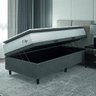 Cama Box Baú Colchão Solteiro Molas Ensacadas City Pillow Top 88x188x64cm Branco / Cinza Hellen - Su - 2
