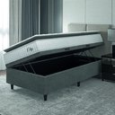 Ver imagem 2 de Cama Box Baú Colchão Solteiro Molas Ensacadas City Pillow Top 88x188x64cm Branco / Cinza Hellen - Su