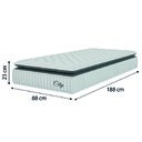 Ver imagem 5 de Cama Box Baú Colchão Solteiro Molas Ensacadas City Pillow Top 88x188x64cm Branco / Cinza Hellen - Su