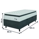 Ver imagem 4 de Cama Box Baú Colchão Solteiro Molas Ensacadas City Pillow Top 88x188x64cm Branco / Cinza Hellen - Su