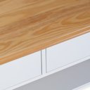 Ver imagem 6 de Mesa Centro 2 Gavetas 100cm Tampo de Madeira Maciça Louise Branco/Mel
