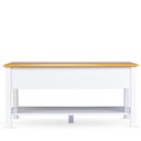 Ver mais imagens de Mesa Centro 2 Gavetas 100cm Tampo de Madeira Maciça Louise Branco/Mel