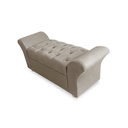 Ver imagem 3 de Conjunto Cabeceira Geovana e Recamier Veneza Baú Casal 140 Cm Suede Bege - Incasa Decor
