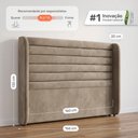 Ver imagem 4 de Cabeceira Estofada para Cama Box Queen Sasha 160cm Moderna Suede Bege - Desk Design