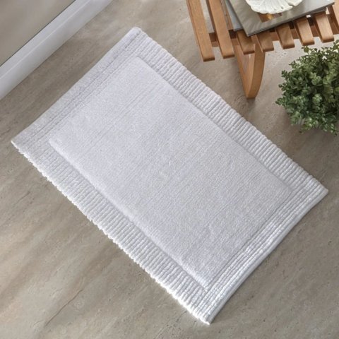 Tapete Suez para Banheiro 100% Algodão 50x80cm Kacyumara - Branco