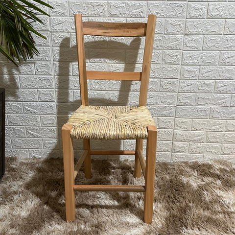 Cadeira de Palha Colonial Madeira Maciça Selada