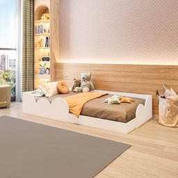 Cama Infantil Montessoriana Solteiro Cloud:branco - 2