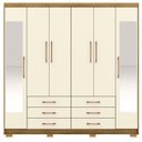 Ver imagem 6 de Guarda Roupa Casal 223cm com Espelho Canadá Nature/champanhe - Vila Rica