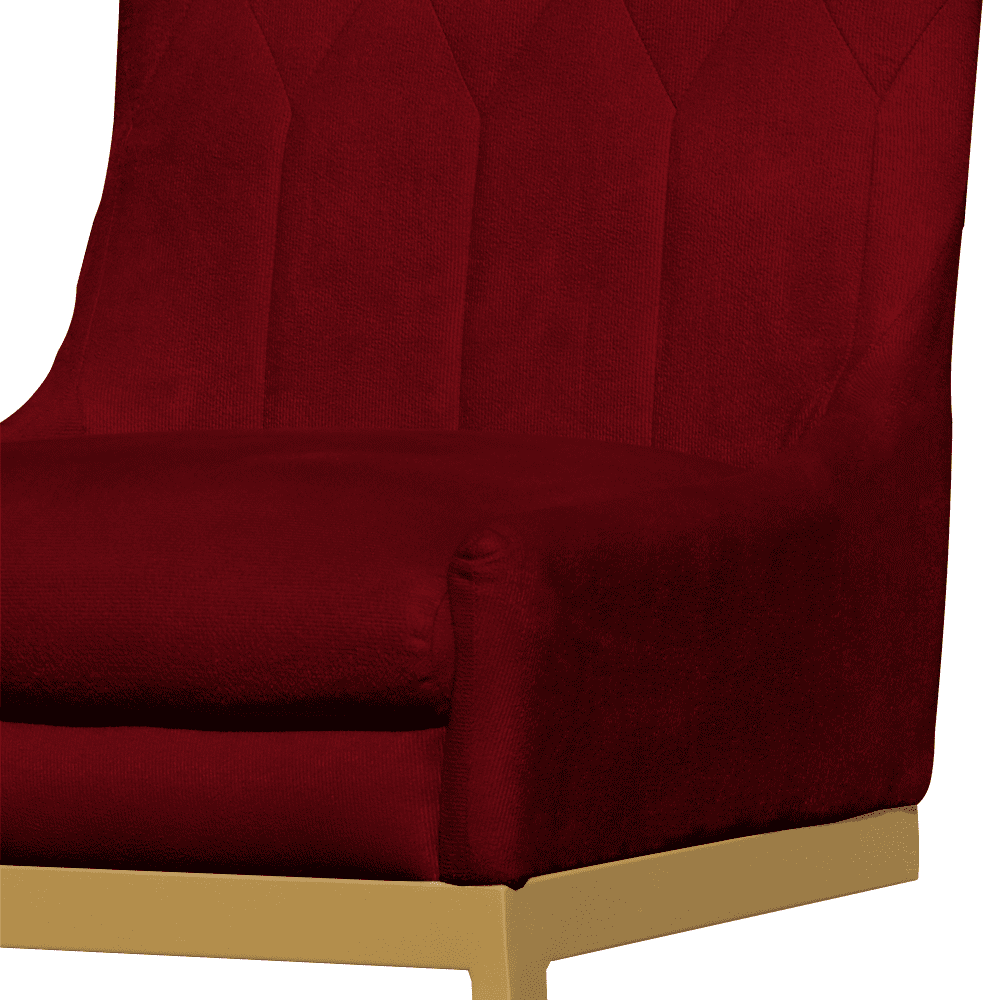 Cadeira Valentina Sala de Jantar Veludo Vermelho Base Dourada - Belliv Decor - 3