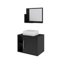 Ver imagem 2 de Conjunto Balcão C-cuba Q32 e Espelheira Soft 600 Branco Chess C-snow Preto Ônix