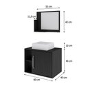 Ver imagem 5 de Conjunto Balcão C-cuba Q32 e Espelheira Soft 600 Branco Chess C-snow Preto Ônix