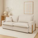 Ver imagem 1 de Sofá Retrátil Reclinável Davi Original com Molas Ensacadas Tecido Linho Cru 2,00m