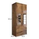 Ver imagem 4 de Guarda-roupa Solteiro Rústico 4 Portas 3 Gavetas Madeira Maciça com Espelho Castanho - Panorama Móve