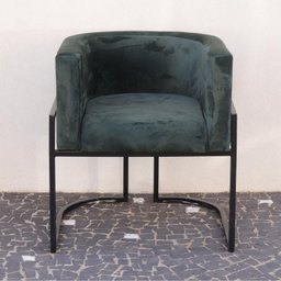 Poltrona Elegance Pé Preto Assento Verde 72x68x63cm - 3
