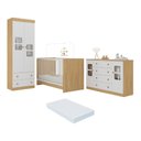 Ver imagem 1 de Quarto de Bebê Completo com Berço 3 em 1 com Colchão Incluso Brisa Multimóveis Mp4545 Madeirado/