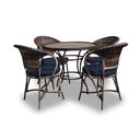 Ver imagem 1 de Conjunto de Mesa Fibra Sintética Arcobalena - 4 Poltronas + 1 Mesa - Tecido Duna Midnight