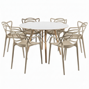 Ver imagem 5 de Conjunto Mesa Eames 110cm com 6 Cadeiras Allegra Empilhável Inmetro Sala Cozinha Jantar La Mobilia