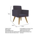Ver imagem 3 de Kit 02 Poltronas Decorativas Nina Cadeira Escritório Recepção Cinza