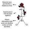 Kit para Banheiro 4 Peças em Ferro com Rosas:vermelho - 3