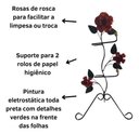 Ver imagem 3 de Kit para Banheiro 4 Peças em Ferro com Rosas:vermelho