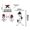 Ver imagem 2 de Kit para Banheiro 4 Peças em Ferro com Rosas:vermelho