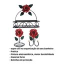 Ver imagem 4 de Kit para Banheiro 4 Peças em Ferro com Rosas:vermelho